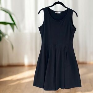 basic Elegant Black Sleeveless Dress